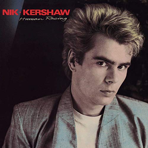Nik Kershaw album cover, "Human Racing," featuring a portrait of the artist.