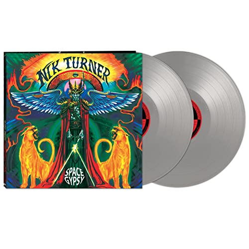 Nik Turner’s “Space Gypsy” double vinyl record with colorful cover art.
