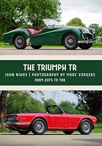 Book cover featuring green and red Triumph TR sports cars.