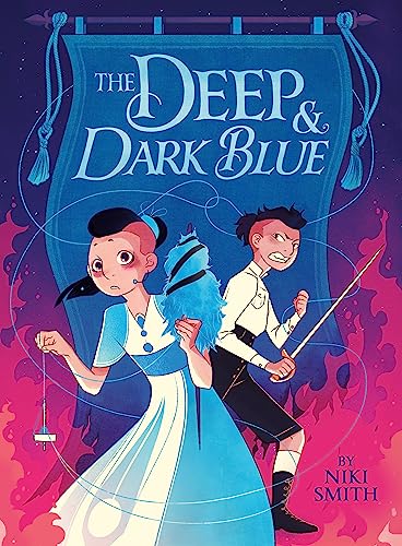 Book cover: two young people with a bird, swirling blue and red background.
