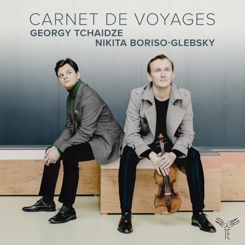 CD cover featuring two men and a violin against a blue gradient.