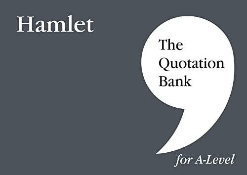 Book cover: "The Quotation Bank: Hamlet" with speech bubble graphic.