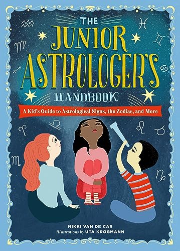 Book cover: "The Junior Astrologer's Handbook" with children looking at stars.