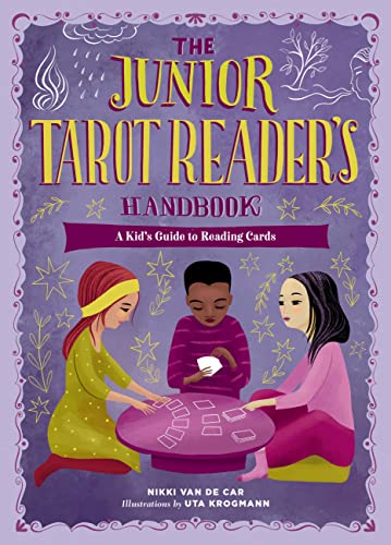 Book cover: children reading tarot cards at a purple table.