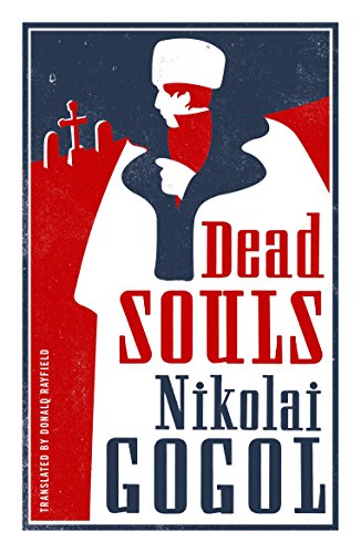 Book cover for “Dead Souls” by Nikolai Gogol, featuring a silhouetted figure.