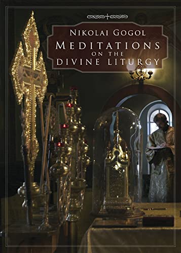 Book cover with ornate religious objects and a figure in a church.