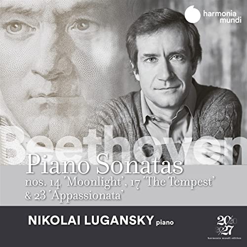 CD cover featuring pianist Nikolai Lugansky and Beethoven’s portrait.