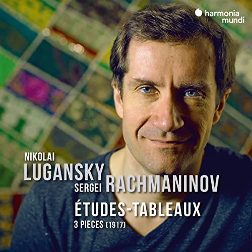 CD cover featuring pianist Nikolai Lugansky, text “Rachmaninov Études-Tableaux.”