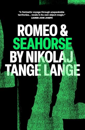 Book cover: "Romeo & Seahorse" with green and black abstract design.