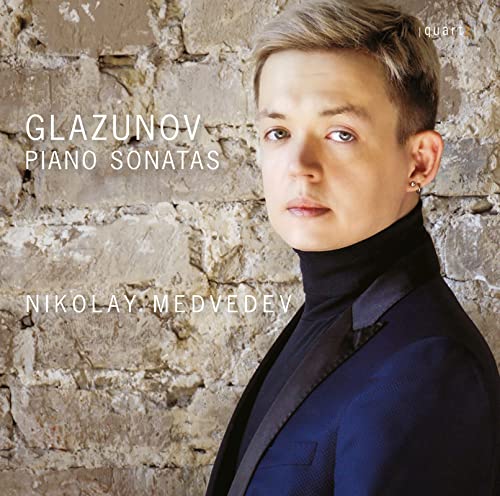 CD cover featuring pianist Nikolay Medvedev against a stone wall.