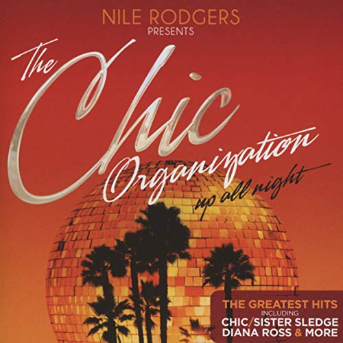 CD cover for “The Chi” by Nile Rodgers, featuring a disco ball and palms.
