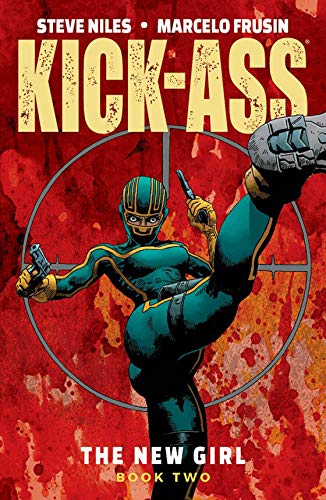 A comic book cover shows a masked woman in a green suit kicking forward.
