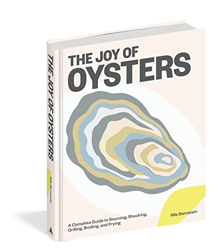 Book cover with oyster illustration and title “The Joy of Oysters.”