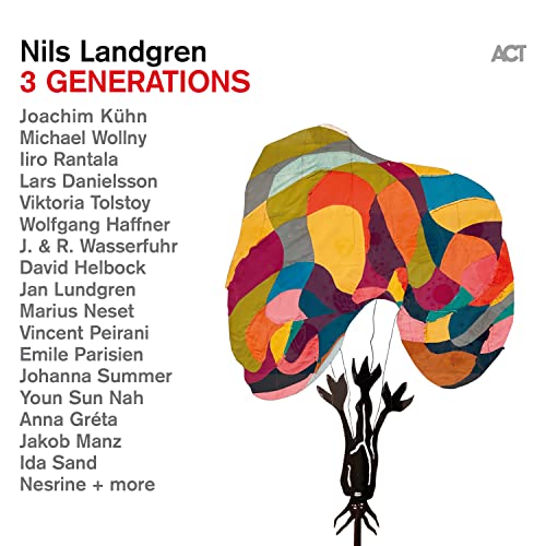 CD cover for Nils Landgren's "3 Generations" featuring abstract art.