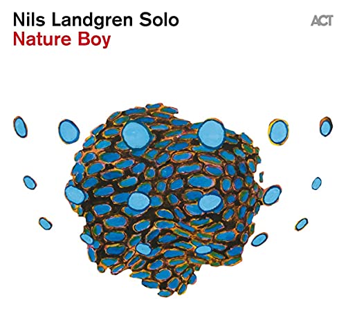 CD cover for Nils Landgren’s “Nature Boy” with abstract blue and green art.