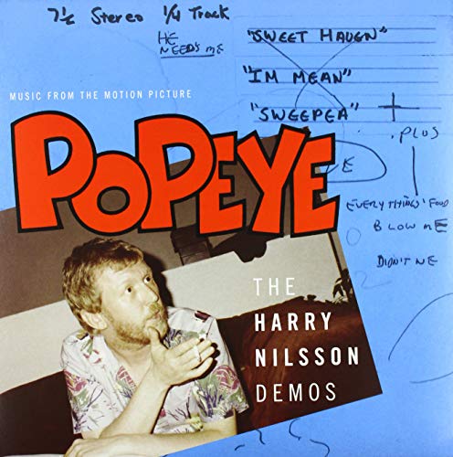 Vinyl cover showing Harry Nilsson with handwritten notes and the orange Popeye movie logo.