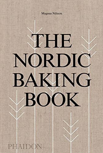 The Nordic Baking Book cover with black text on a tan linen-textured background.