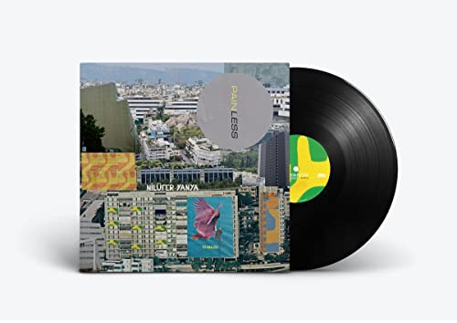 Nilufer Yanya’s “PAINLESS” vinyl record with cityscape album art.