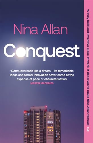 Book cover for "Conquest" by Nina Allan, featuring a city skyline.