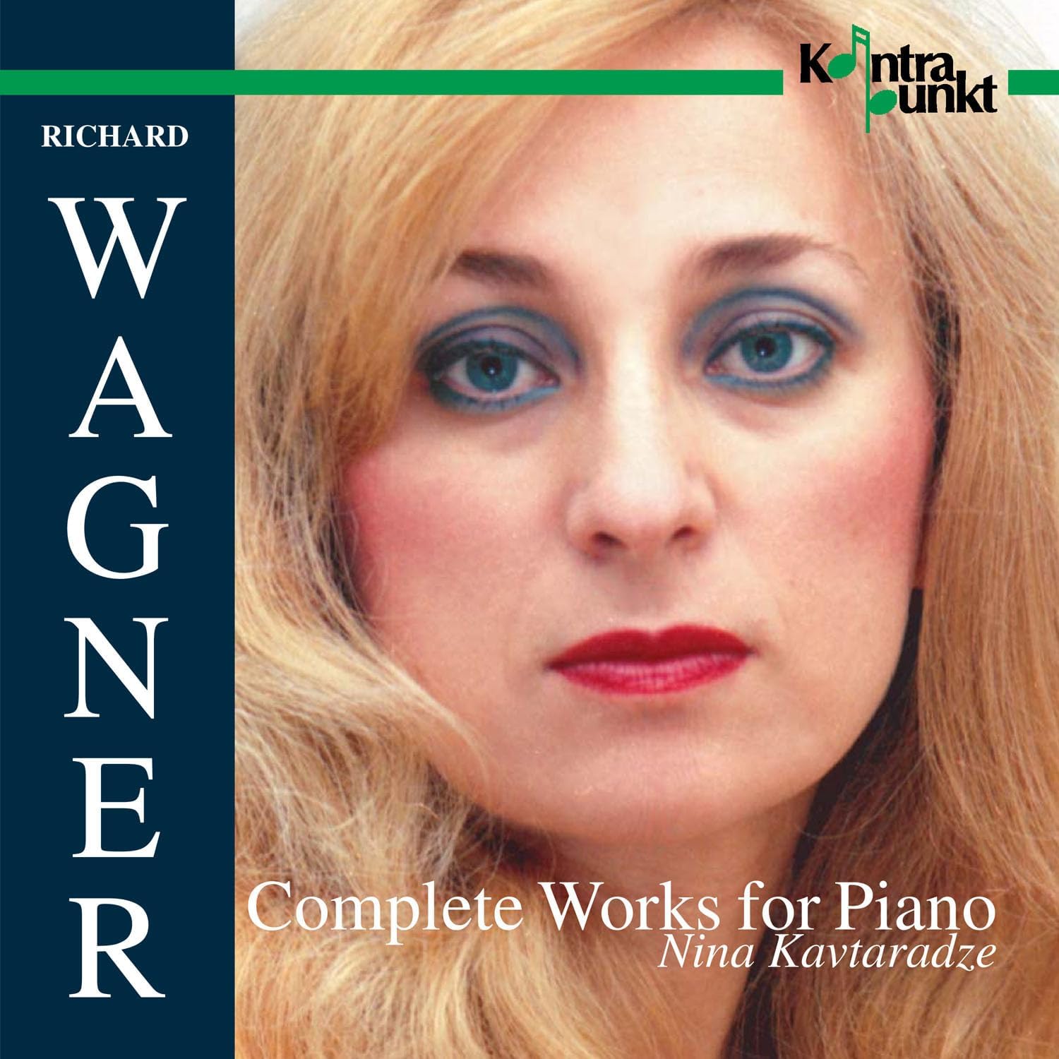 CD cover featuring a portrait of pianist Nina Kavtaradze with Wagner text on side.