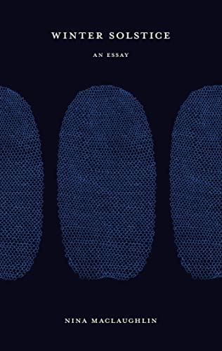 Book cover: "Winter Solstice" essay with abstract blue textured shapes.
