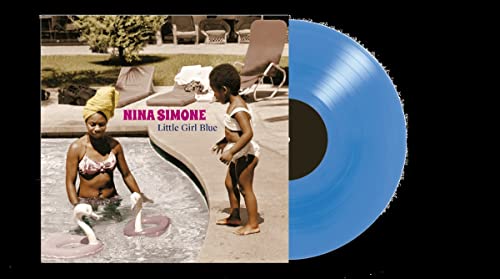Nina Simone’s “Little Girl Blue” vinyl record, solid blue color.