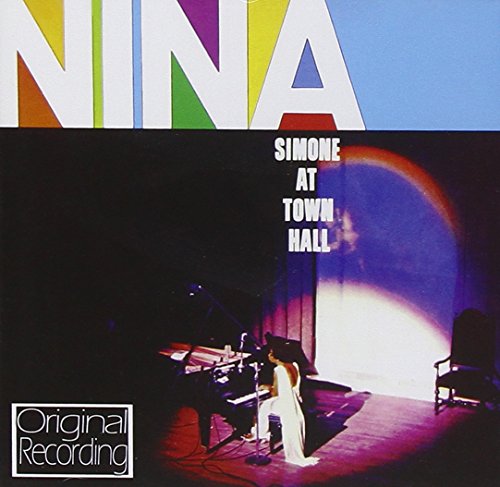 Nina Simone album cover: colorful text above a stage scene.