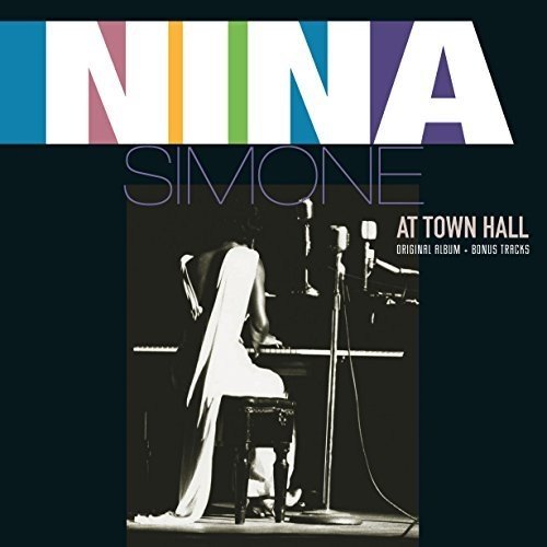 Nina Simone vinyl album cover featuring a black-and-white photo of her at a piano.