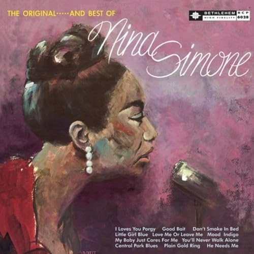 Album cover featuring a profile painting of Nina Simone against a purple background.