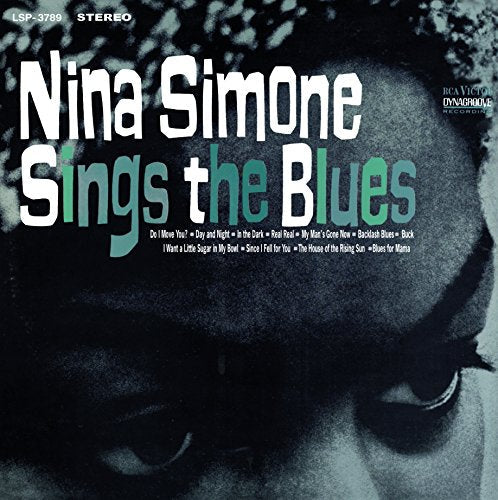 Nina Simone "Sings the Blues" vinyl record cover with portrait.