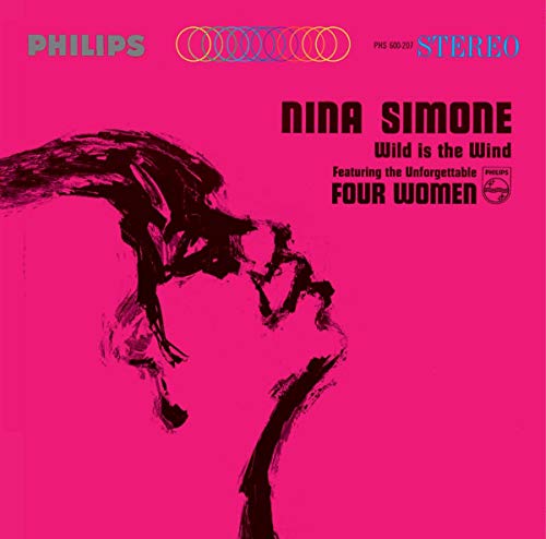 Album cover for Nina Simone's Wild Is The Wind with black silhouette on pink.