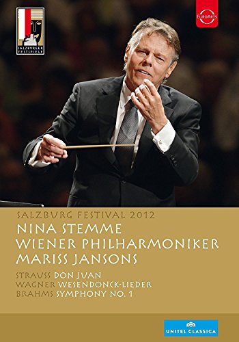 Mariss Jansons conducting with orchestra, Salzburg Festival 2012 DVD cover.