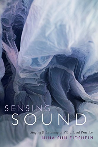 Book cover with abstract blue and white swirling fabric imagery.