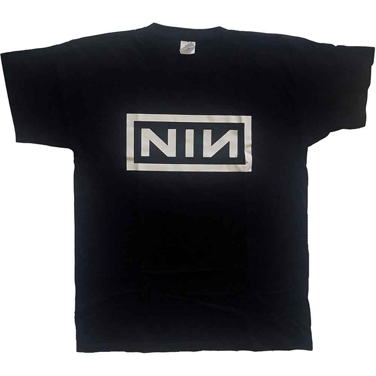 Black t-shirt with white Nine Inch Nails classic logo, size XX-Large.