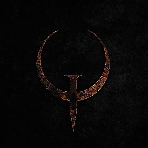 Dark album cover with a rusty, crescent-shaped symbol resembling a "Q".
