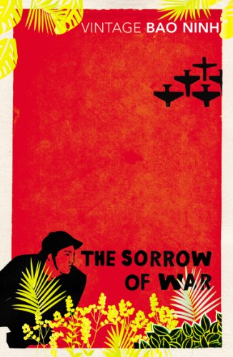 Red book cover with silhouetted figure and tropical foliage.