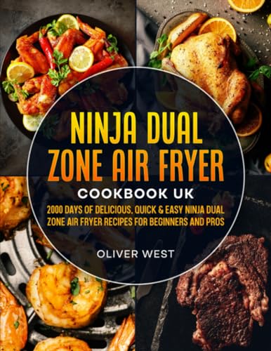 Cookbook cover featuring air fried food: chicken, shrimp, and steak.