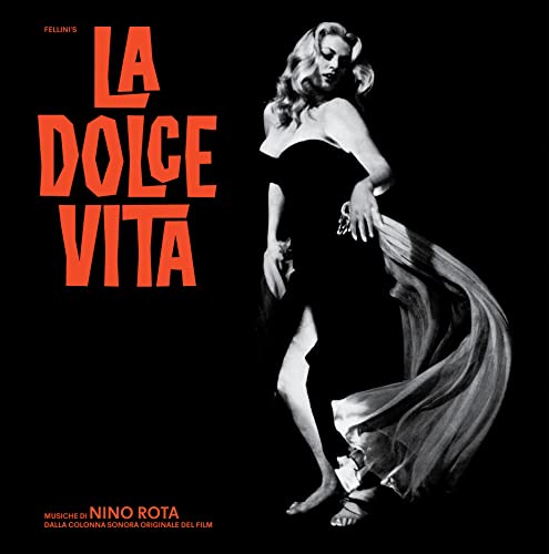 La Dolce Vita" vinyl record cover featuring Anita Ekberg in a black dress.