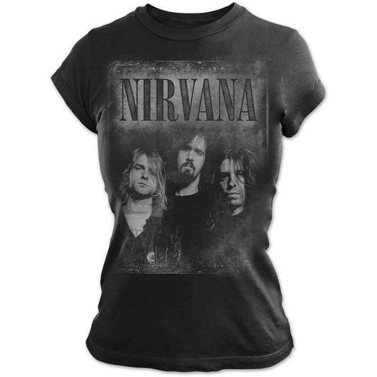 Nirvana album cover, “Faded Faces,” featuring distorted portraits in monochrome.