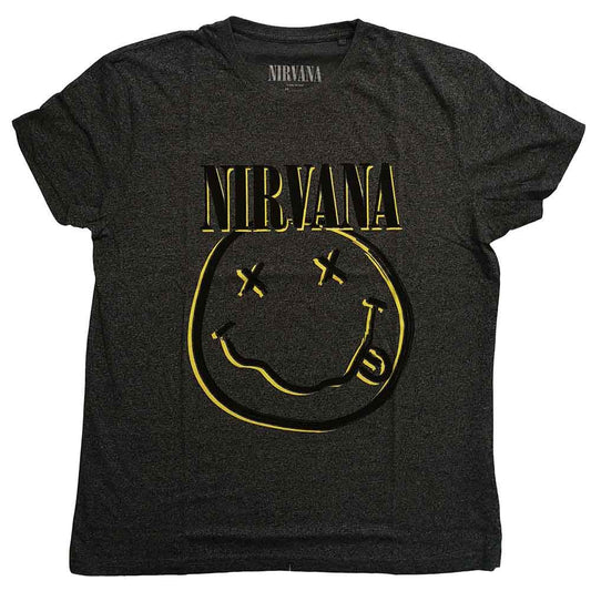 Black t-shirt with white inverse smiley face, size XXX-Large.