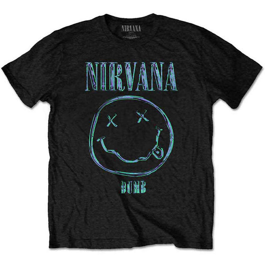 Black t-shirt with white "Nirvana" and "Dumb" text, size XX-Large.