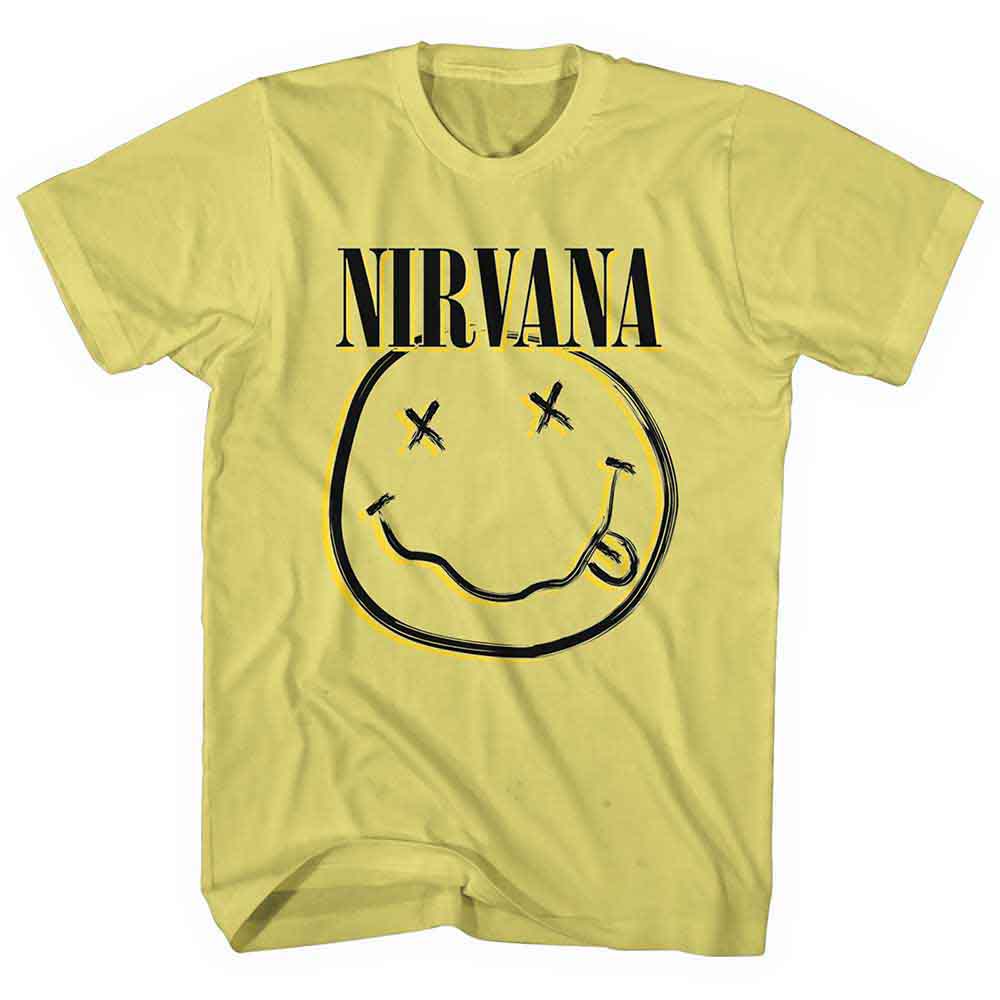 Nirvana T Shirt Inverse Smiley Official Brindle L Black