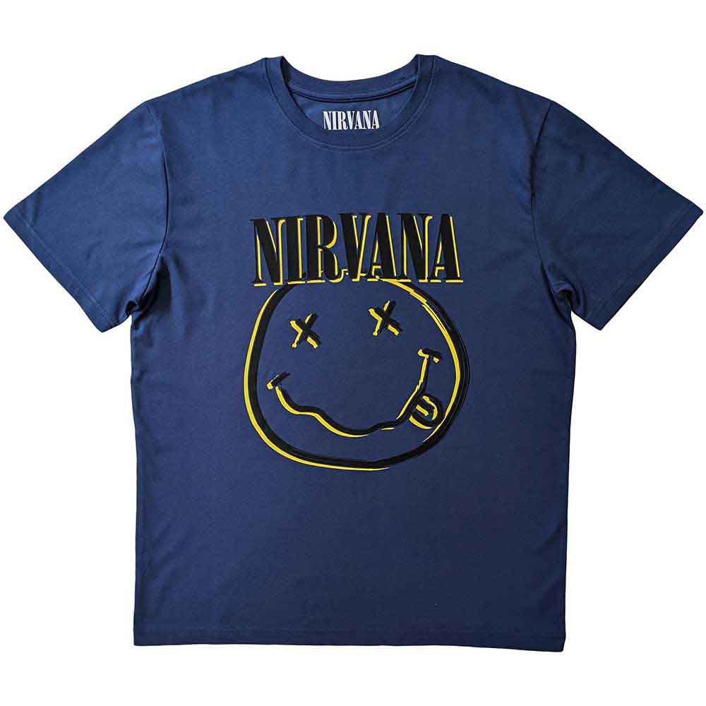 Nirvana T Shirt Inverse Smiley Official Brindle L Black