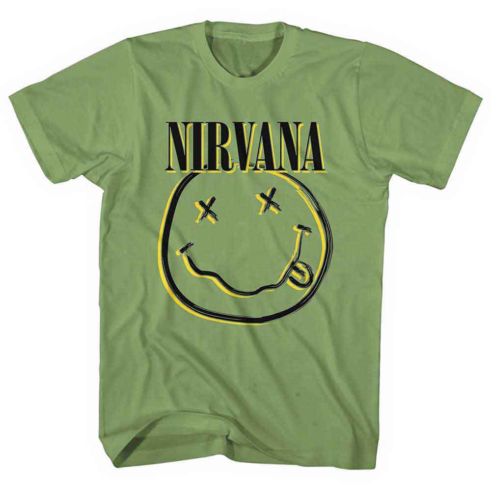 Nirvana T Shirt Inverse Smiley Official Brindle L Black