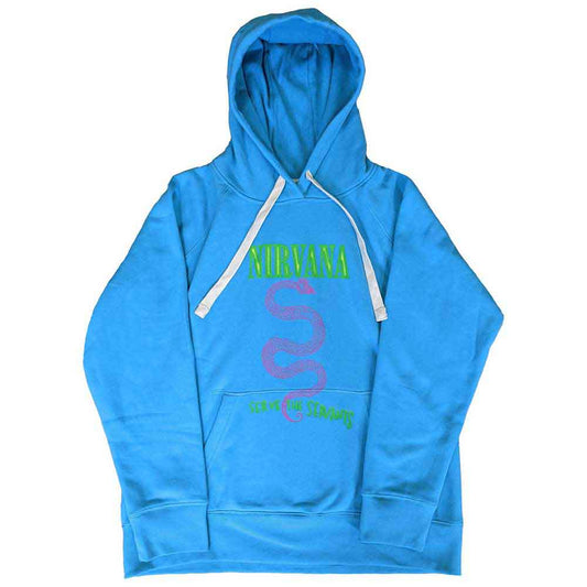 Neon green Nirvana hoodie with "Serve The Servants" album art, size X-Large.