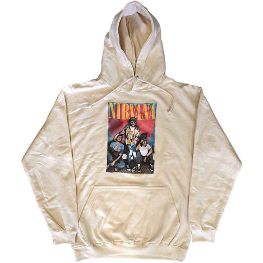 Black Nirvana hoodie with a small, single-color logo and trapper hat design.