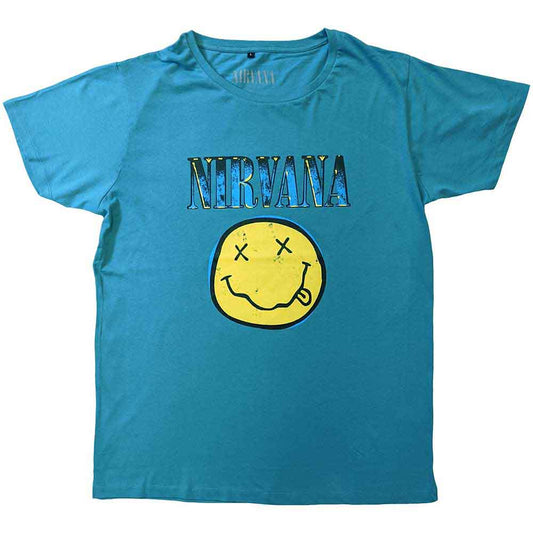 Black t-shirt with white Xerox-style smiley face, unisex, extra small size.