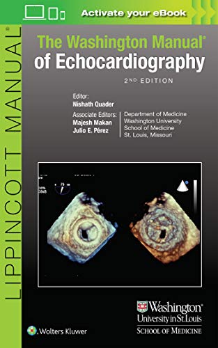 Cover of "The Washington Manual of Echocardiography," 2nd edition, with heart scan.