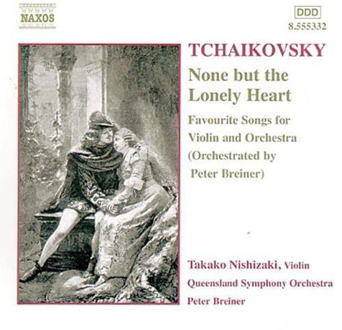 CD cover featuring a sketched couple and text: Tchaikovsky, Nishizaki.