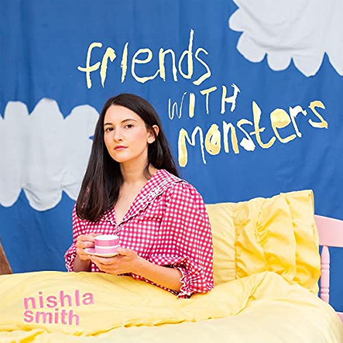 Album cover for Nishla Smith’s “Friends With Monsters” featuring a woman in bed.